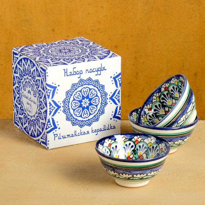 Набор пиал Риштанская Керамика 9,5см, 3шт подар упак Набор пиал Риштанская Керамика 9,5см, 3шт подар упак