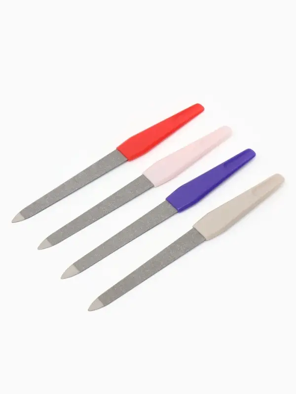 Пилка металлическая для ногтей, 15 см, в чехле, МИКС