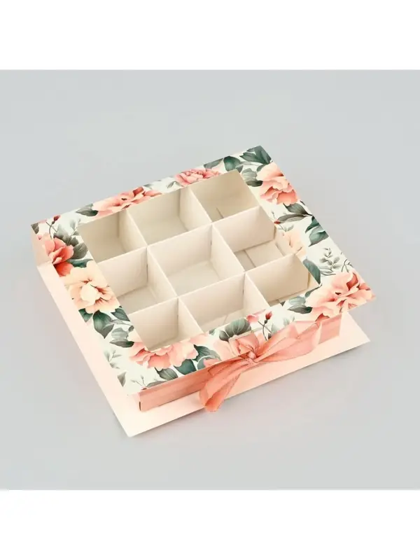 Коробка под 9 конфет с ячейками &laquo;Ты прекрасна&raquo; 14.5&times;13.5&times;3.5 см