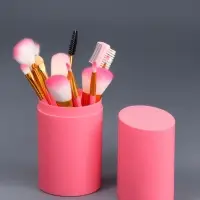 Набор кистей для макияжа COLOR POWER pink, 12 шт., футляр, розовый