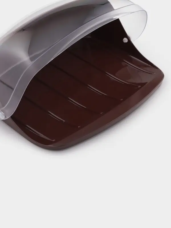 Хлебница малая с крышкой IDEA, 31.5&times;25.4&times;15 см, пластик, коричневая