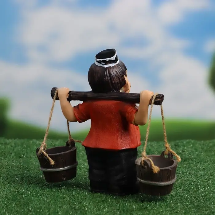 Садовая фигура из полистоуна &laquo;Дедушка с ведрами&raquo;, 20&times;7&times;19 см, Greengo