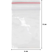 Пакет с замком (Zip Lock) 4х6 см, 32 мкм, 100 шт/уп