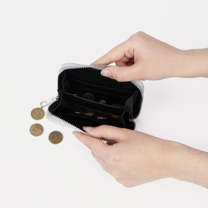 Кошелёк с голографическим эффектом, цвет серебро