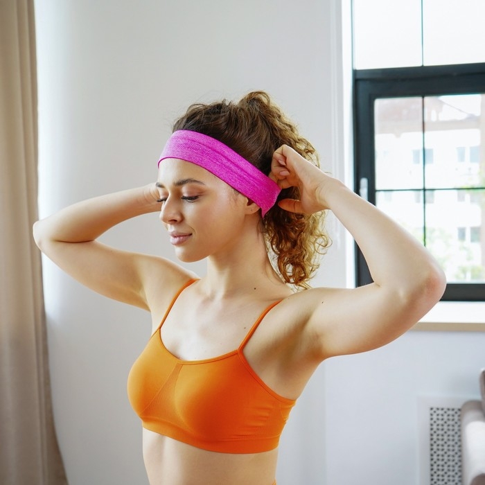 Повязка на голову ONLYTOP, цвет розовый Повязка на голову ONLYTOP, цвет розовый