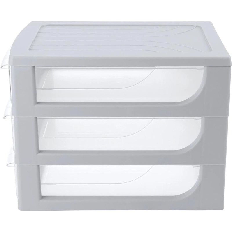Бокс с выдвижными лотками А4 260х368х265мм 3выдв.отд, светло-сер. 433223930