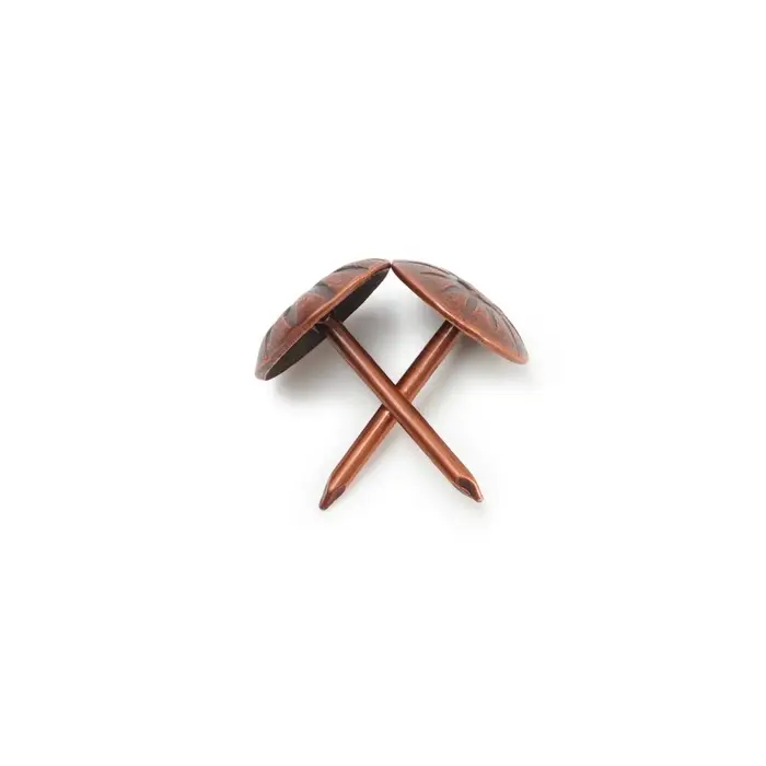 Гвозди ТУНДРА, декоративные, обивочные, фактурные, 11×16 мм, медь, фасовка 50 шт. Гвозди ТУНДРА, декоративные, обивочные, фактурные, 11×16 мм, медь, фасовка 50 шт.