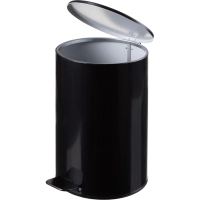 Ведро мусорное с педалью 20л стальное, черное, 250х400мм