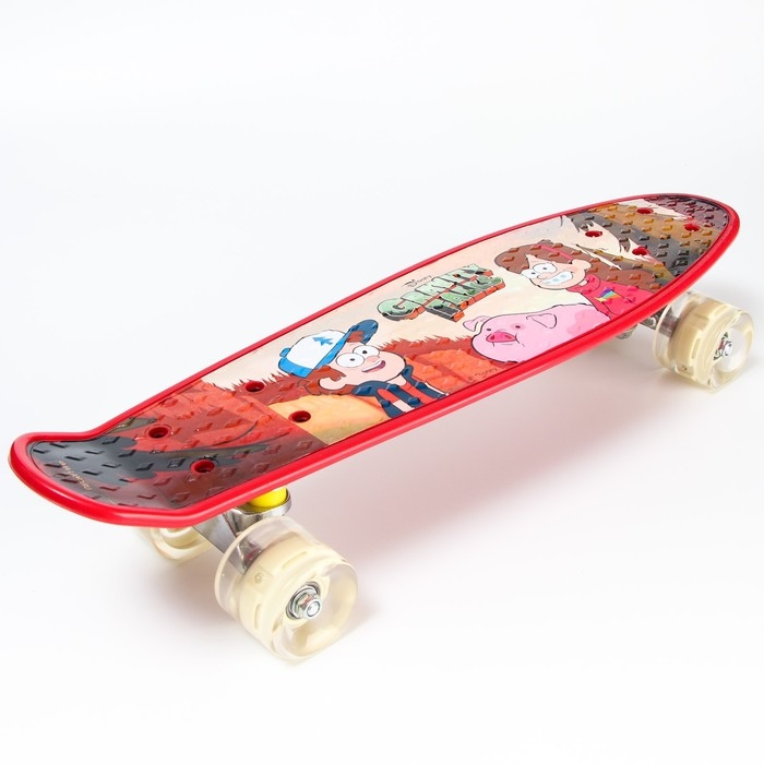 Пенниборд Gravity Falls 56 х 16 см, колёса световые PU 60х45 мм, ABEC 7, цвет бордовый Пенниборд Gravity Falls 56 х 16 см, колёса световые PU 60х45 мм, ABEC 7, цвет бордовый