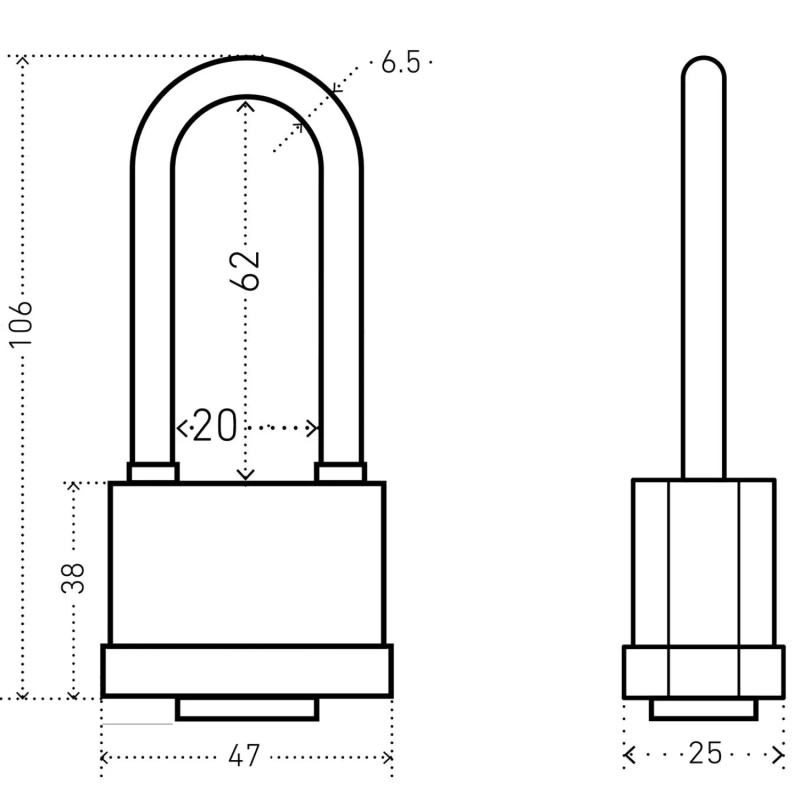 Замок навесной всепог_УЗК Аллюр ВС1Ч-374ПД(46,5xd=6,3x62)чуг чер(дл.д/6кл)