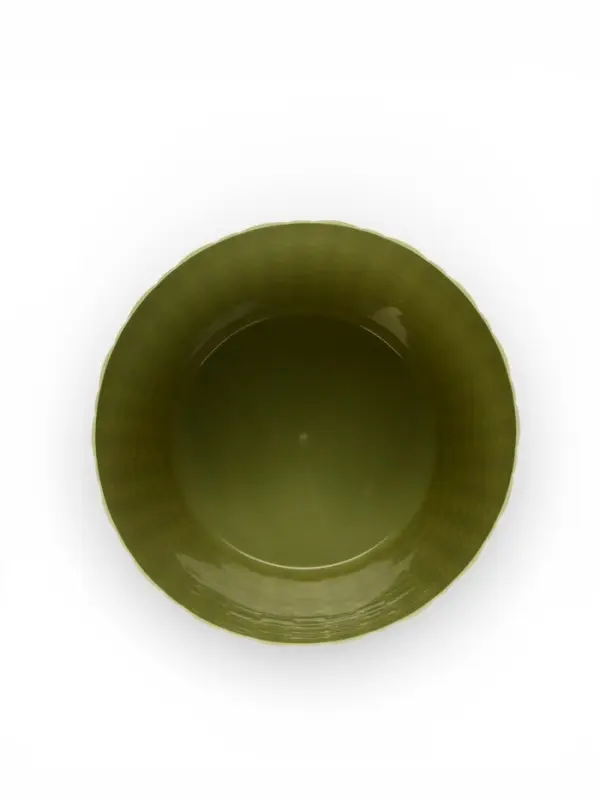 Горшок для цветов с поддоном &laquo;Ротанг&raquo;, 2 л, d=15 см, h=14 см, пластиковый, оливковый