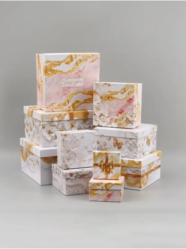 Набор подарочных коробок 10 в 1 &laquo;Золотая коллекция&raquo;, 10.2 &times; 10.2 &times; 6‒28.2 &times; 28.2 &times; 15 см