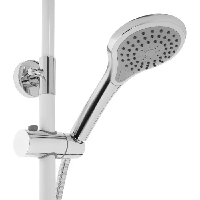 Душевая система ZEIN Z1012, смеситель, тропическая и ручная лейка, латунь, белый/хром