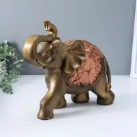 Копилка для денег &laquo;Слон сафари&raquo;, бронза с золотом, 30&times;35&times;17 см