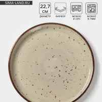 Тарелка с бортиком Magistro Mediterana, d=22.7 см, фарфор, бежевая