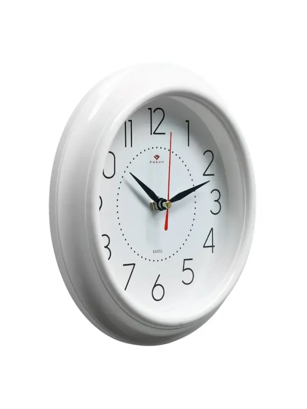 Часы настенные, интерьерные, бесшумные, d=21 см, белые