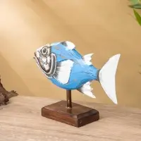 Сувенир "Рыба" дерево 25х7х18 см, цв. бирюзовый Сувенир "Рыба" дерево 25х7х18 см, цв. бирюзовый