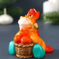Свеча фигурная "Лошадка с мандаринами" 6х7,5х7,5 см, цв. золотой
