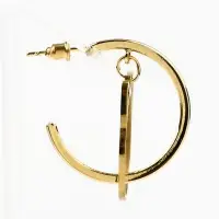 Серьги кольца с подвесом Cute, 3 см