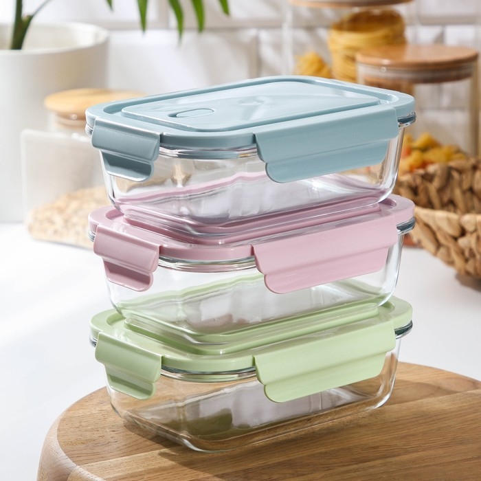 Контейнер из жаропрочного стекла с крышкой Cook and Freeze, 650 мл, 17,5×13×6 см, цвет МИКС Контейнер из жаропрочного стекла с крышкой Cook and Freeze, 650 мл, 17,5×13×6 см, цвет МИКС