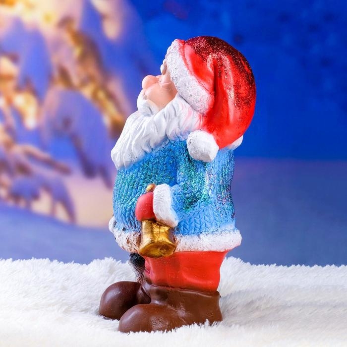 Новогодняя фигура  Новогодняя фигура "Дед мороз с елкой" с блестками 37см