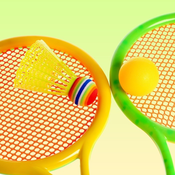 Набор ракеток «Отбей мяч»: 2 ракетки, 1 мяч, 1 волан Набор ракеток «Отбей мяч»: 2 ракетки, 1 мяч, 1 волан