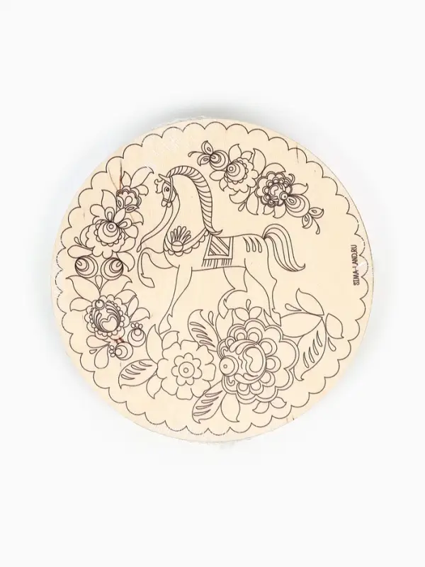 Заготовки для творчества. Роспись по дереву "Городецкая роспись",  5 штук, Т1004