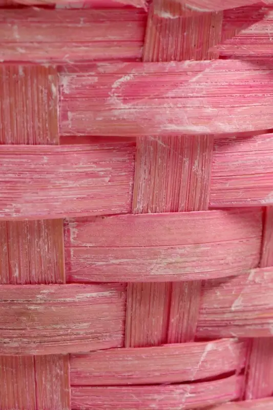 Корзина плетёная для хранения, 13&times;13&times;9.5 см, ручка h=21 см, бамбук, светло - розовая, Greengo