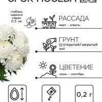 Семена цветов Астра пионовидная &laquo;Белая башня&raquo;, 0.2 г, &laquo;Рецепты дедушки Никиты&raquo;