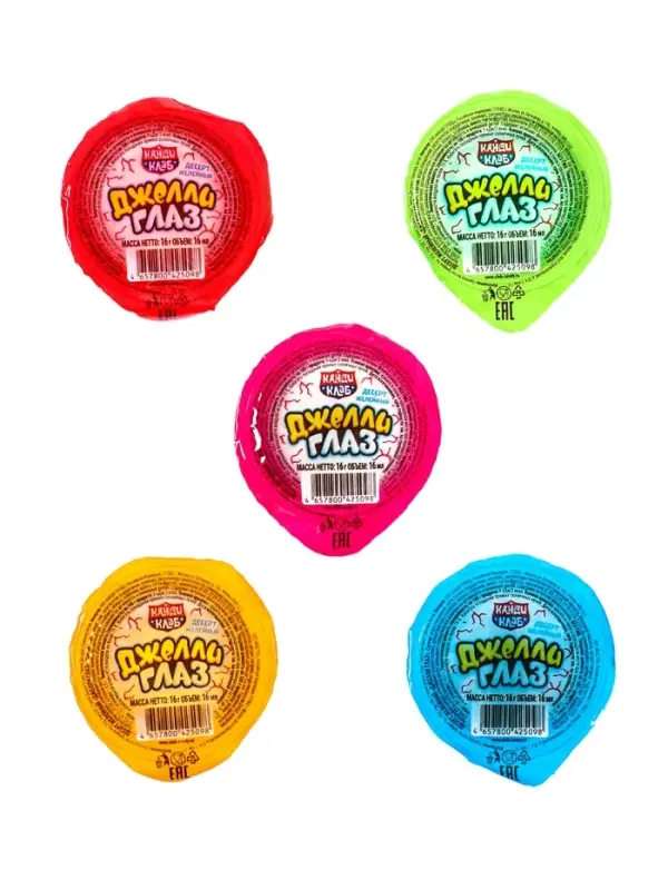 Десерт желейный "Джелли Глаз" 16г*100шт*6 банок