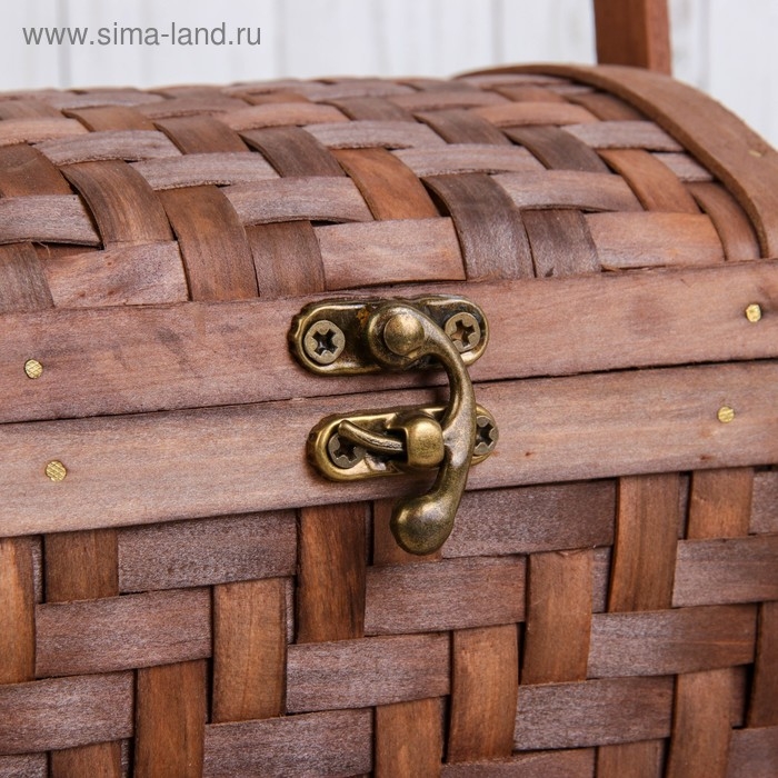 Сундук «Плетёнка», с замком, 16×16×25 см, шпон Сундук «Плетёнка», с замком, 16×16×25 см, шпон