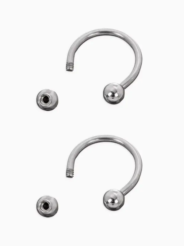 Пирсинг в бровь циркуляр, шар, d=8 мм, пара, цвет серебро