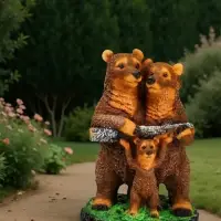 Садовая фигура из полистоуна &laquo;Мишки-семейка&raquo;, 45&times;25&times;32 см