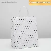 Пакет крафт, белый, «Горошек», 24 х 10,5 х 32 см Пакет крафт, белый, «Горошек», 24 х 10,5 х 32 см