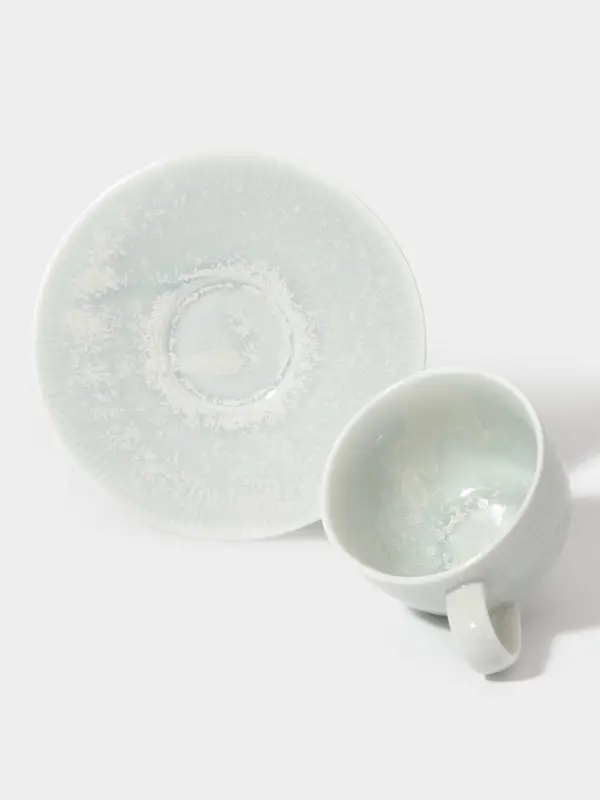 Чайная пара Magistro Willow, 2 предмета: блюдце 15.5&times;2.1 см, чашка 220 мл, фарфор, голубая