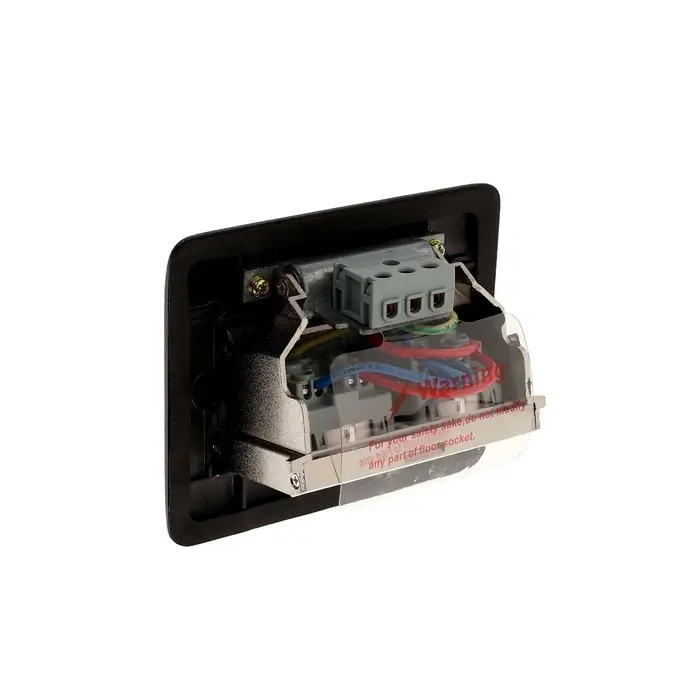 Розетка выдвижная, 16 А, двухместная, чёрная