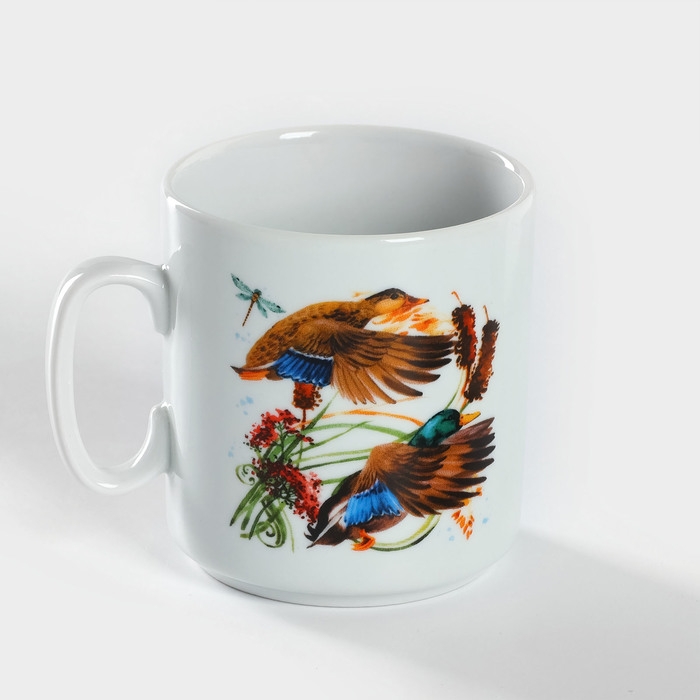 Кружка фарфоровая «Сезон охоты», 300 мл, белая Кружка фарфоровая «Сезон охоты», 300 мл, белая