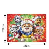 Пазл в металлической коробке &laquo;Новогодний патруль&raquo;, 54 детали, Щенячий патруль