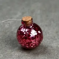 Гирлянда &laquo;Нить&raquo; 1.6 м с насадками &laquo;Шарики с розовым конфетти&raquo;, IP20, серебристая нить, 15 LED, от батареек АА&times;2, свечение тёплое белое