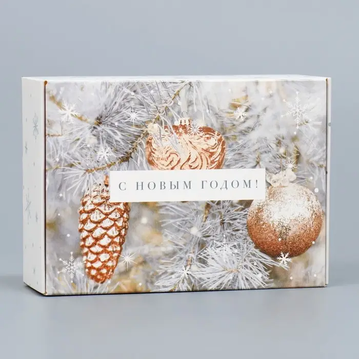 Коробка подарочная новогодняя складная «Снежные шары», 14 х 10 х 5 см Коробка подарочная новогодняя складная «Снежные шары», 14 х 10 х 5 см