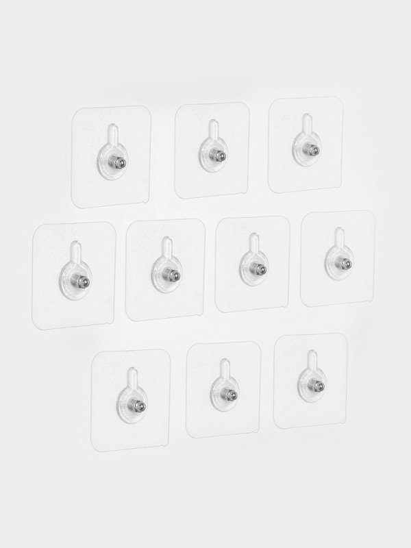 Крючки для полок самоклеящиеся, винтовые, 5,7×5,7 см, 10 шт