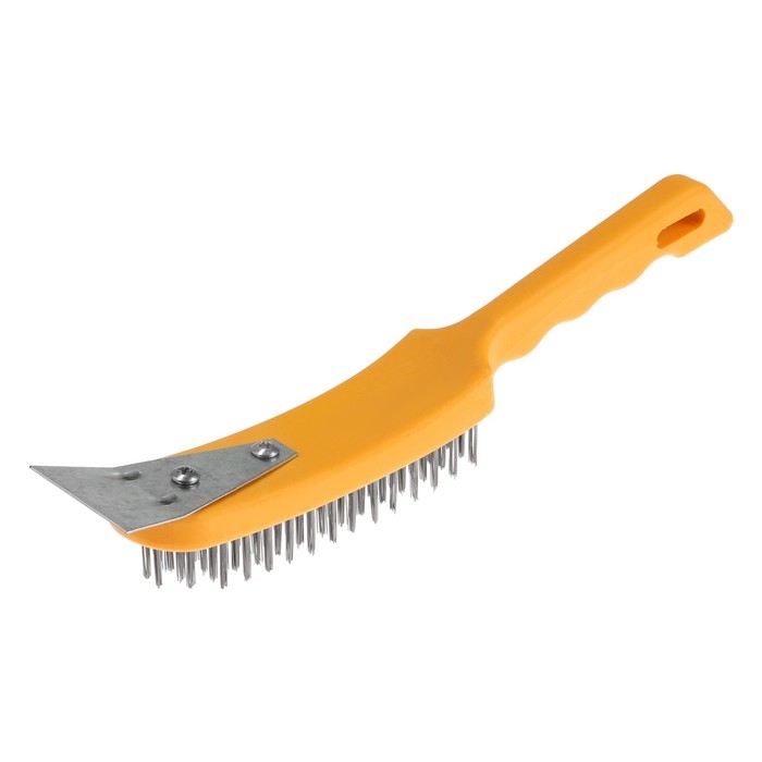 Щетка металлическая ручная ТУНДРА, со шпателем, пластиковая рукоятка, 6-рядная Щетка металлическая ручная ТУНДРА, со шпателем, пластиковая рукоятка, 6-рядная
