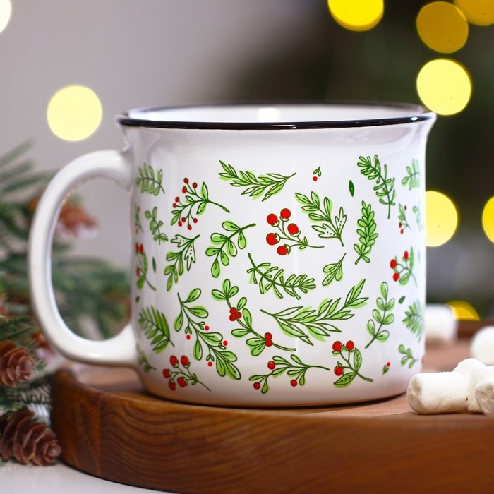 Кружка керамическая Дорого внимание «Листья», 450 мл