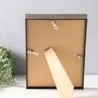 Фоторамка пластик формат А4 "Ламберто" бежево-чёрный с золотом 31х21,8х3,5 см