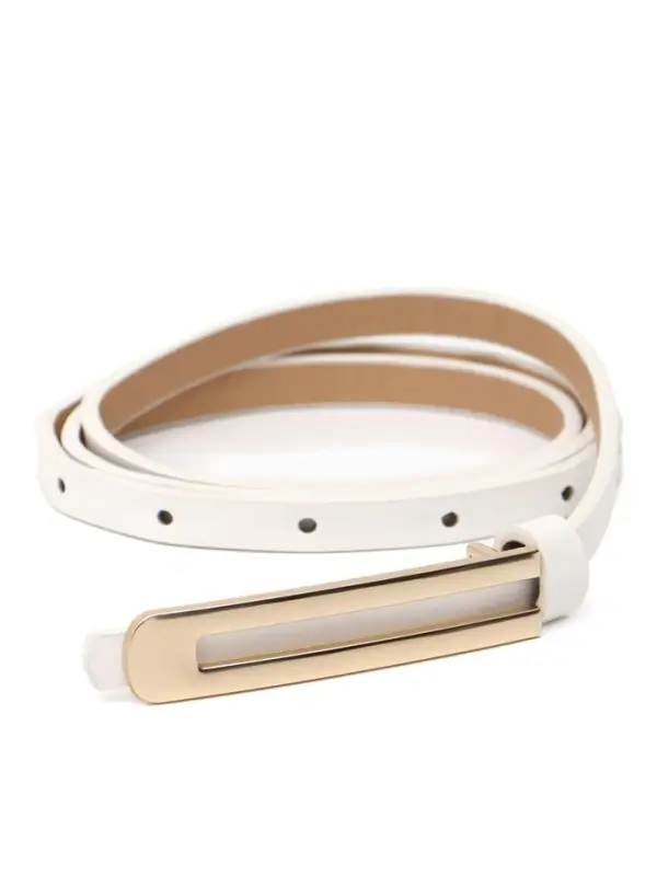 Ремень женский, 0.8&times;110 см, гвоздик, золотистая пряжка, белый