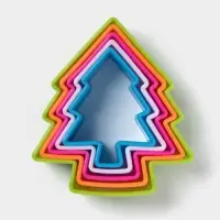 Формы для печенья новогодние Доляна &laquo;Ёлочка&raquo;, набор 5 шт., пластик, разноцветные