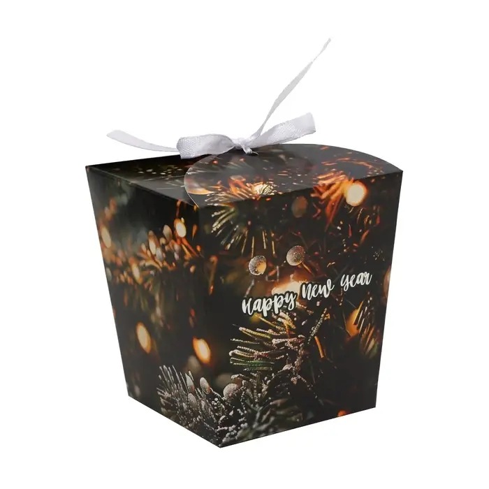Бонбоньерка, новогодняя подарочная упаковка Hapy new year, 7.5×8×7.5 см Бонбоньерка, новогодняя подарочная упаковка Hapy new year, 7.5×8×7.5 см