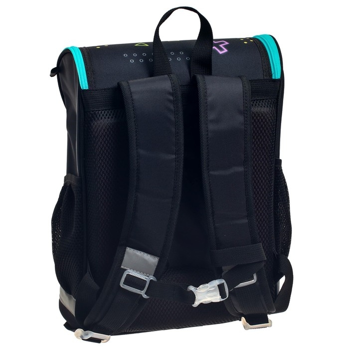 Ранец школьный Стандарт, 36 х 26 х 16 см, + мешок для обуви 40 х 32 см, Calligrata П Ранец школьный Стандарт, 36 х 26 х 16 см, + мешок для обуви 40 х 32 см, Calligrata П "Гейм", чёрный