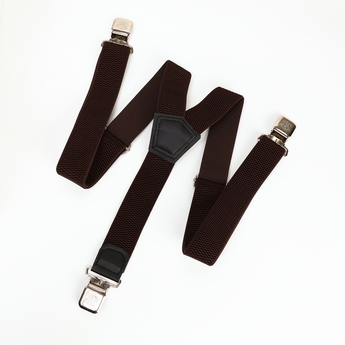 Подтяжки взрослые, ширина 3,8 см, цвет тёмно-коричневый Подтяжки взрослые, ширина 3,8 см, цвет тёмно-коричневый