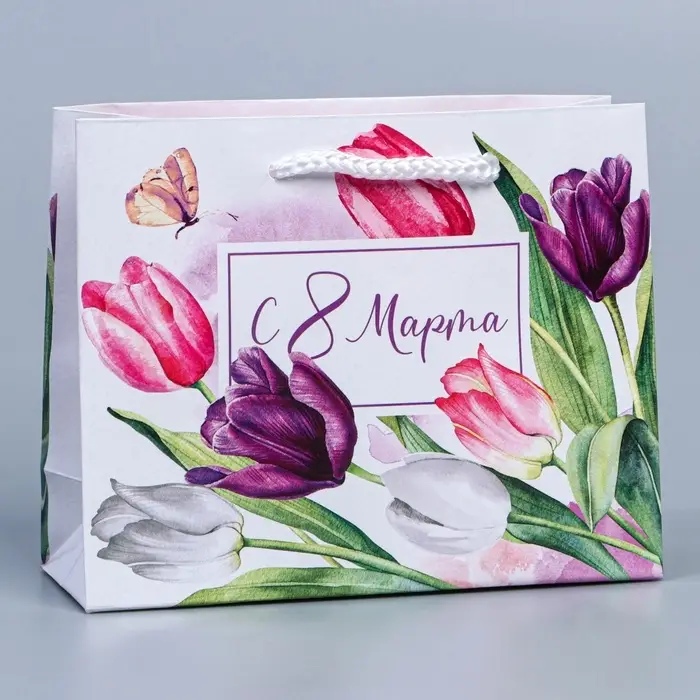Пакет подарочный ламинированный, упаковка, «8 марта», S 12 х 15 х 5.5 см Пакет подарочный ламинированный, упаковка, «8 марта», S 12 х 15 х 5.5 см